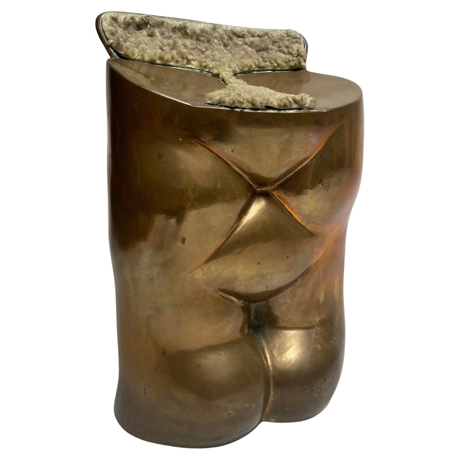Fausto bronze sculpture stool by Novello Finotti, 1972 (Original) Gavina Edition For Sale