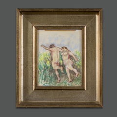 Pastel abstrait moderne signé Fausto Pirandello