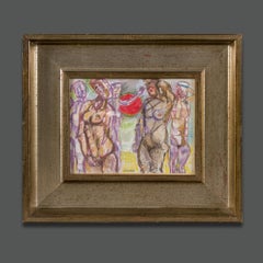 Zeitraum Italienisch Fausto Pirandello signiert abstrakte Kunstwerk