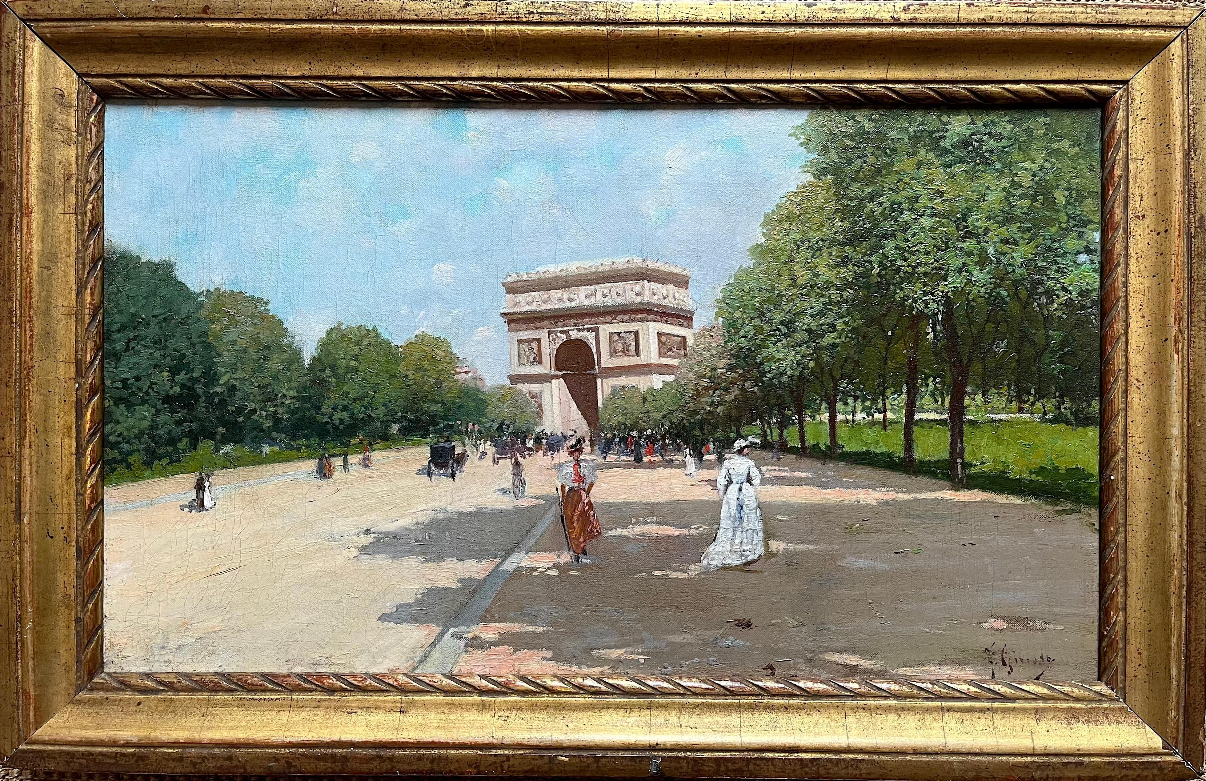 Avenue du Bois de Boulogne in Paris - France - Painting by Fausto Giusto