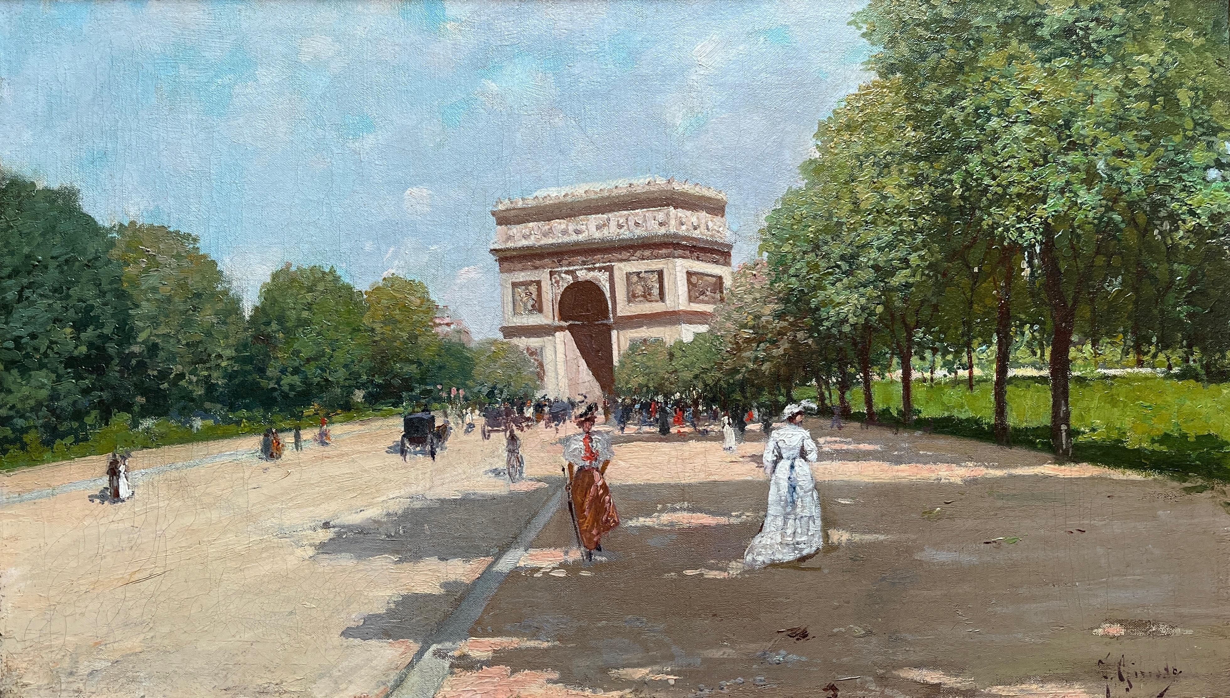 Avenue du Bois de Boulogne à Paris, France - Painting de Fausto Giusto