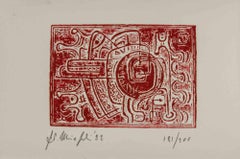 Abstract Composition - Etching by Fausto Maria Franchi - 1992