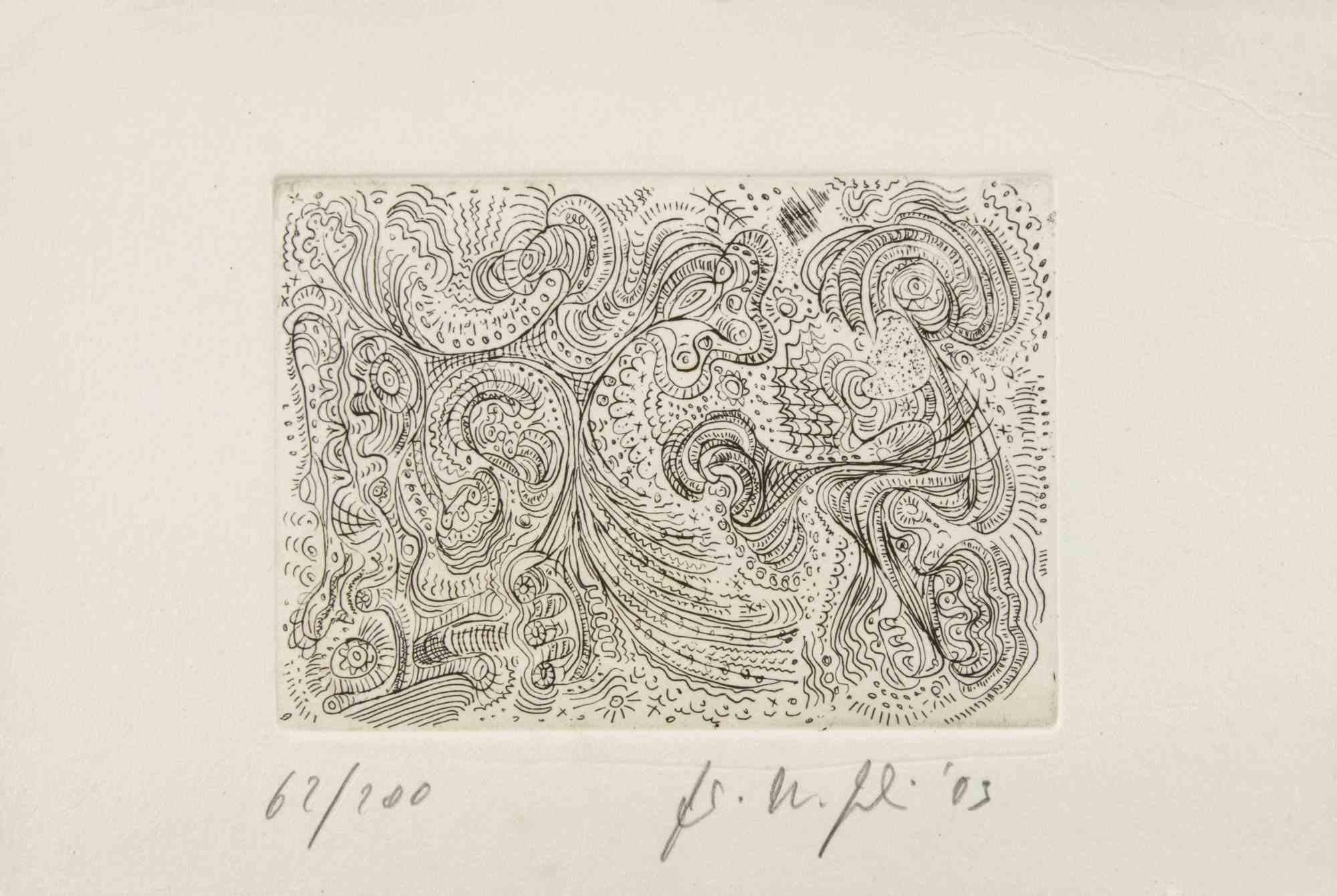Abstrakte Komposition – Radierung von Fausto Maria Franchi – 2003