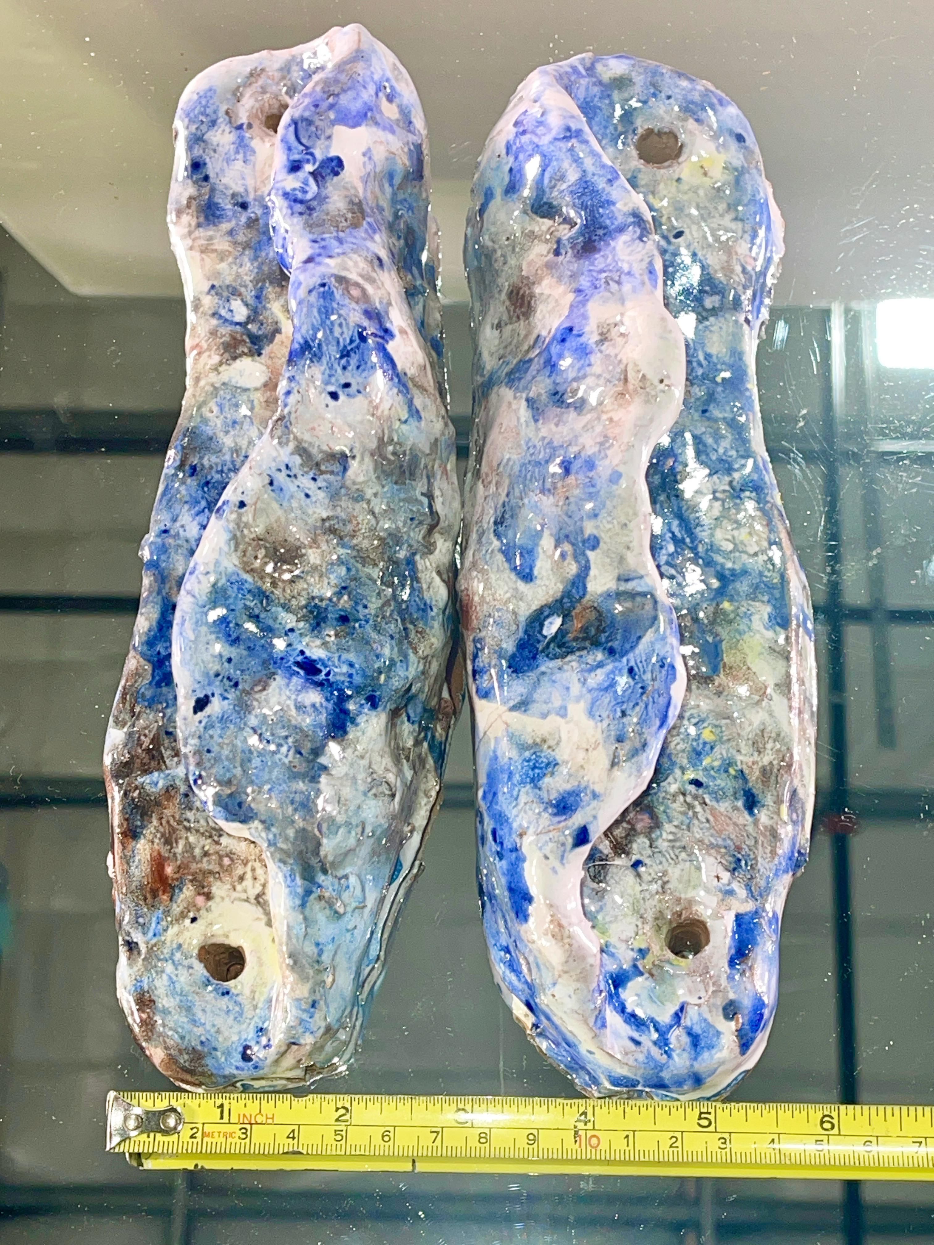 Ein Paar abstrakt glasierte Keramik-Türgriffe von Fausto Melotti im Angebot 5