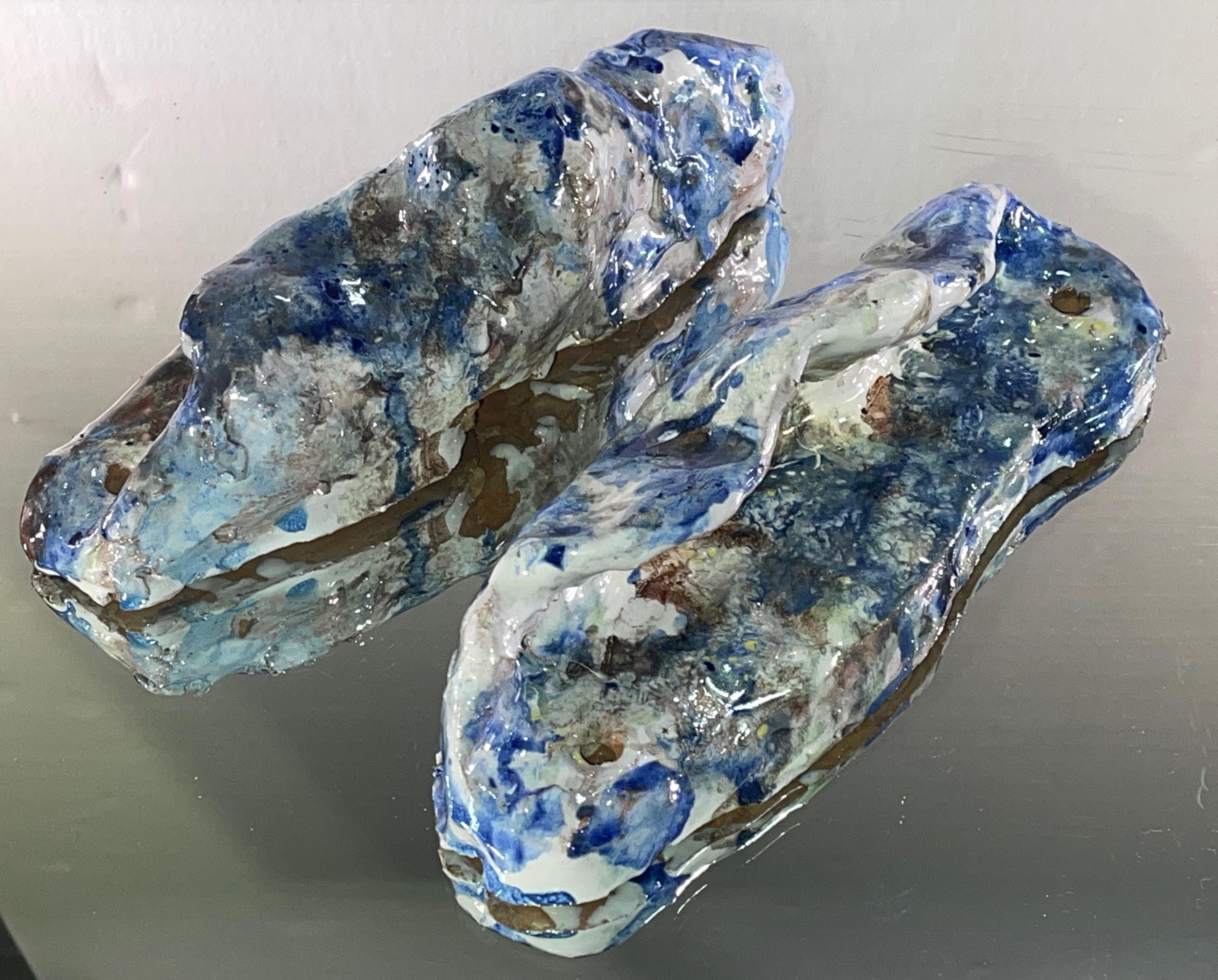 Fausto Melotti Pair of Abstract Glazed Ceramic Door Pulls In Good Condition For Sale In Hanover, MA