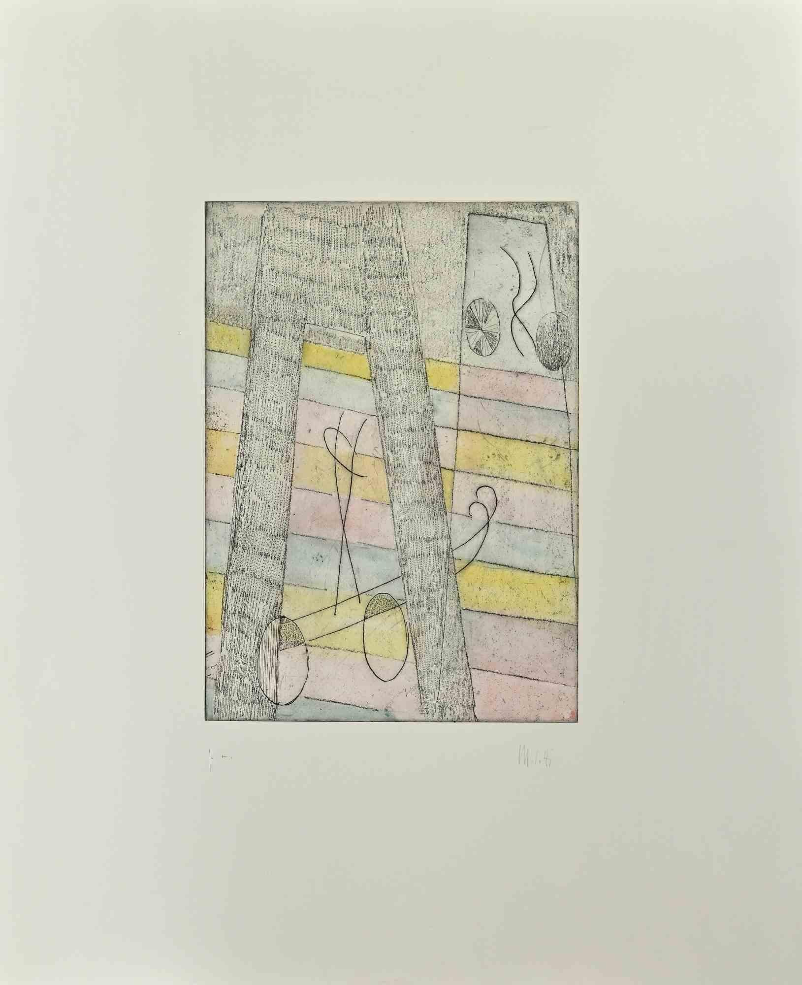 Untitled est une œuvre d'art contemporain réalisée par l'artiste italien  Fausto Melotti (Rovereto, 1901 - Milan, 1986).

Gravure sur papier. Signé à la main dans la marge droite. édition p.a.

Magnifique gravure raffinée sur papier représentant une