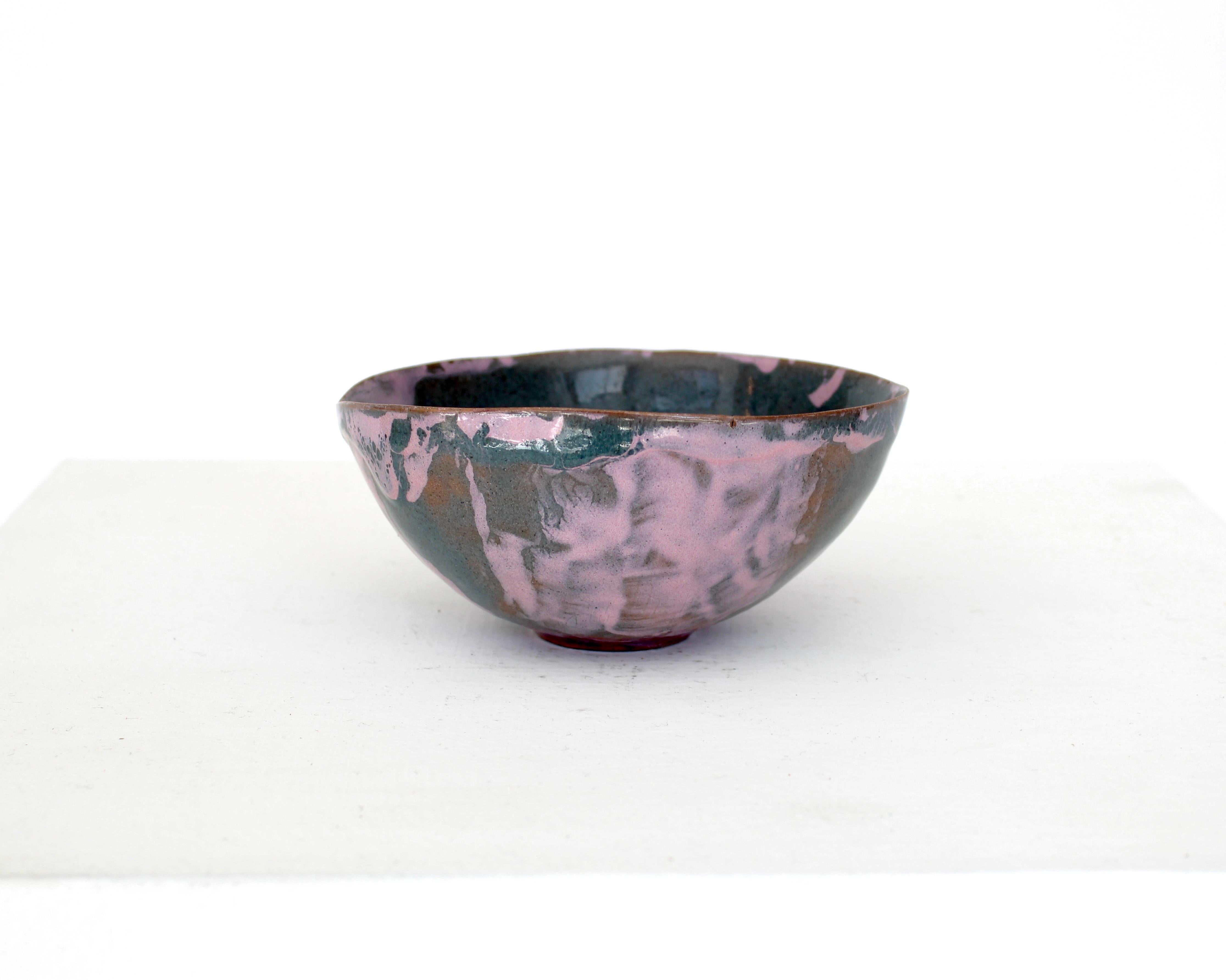 Fausto Menotti Italian Purple and Gray Ceramic Dish Bowl Italy c 1960 im Angebot 4