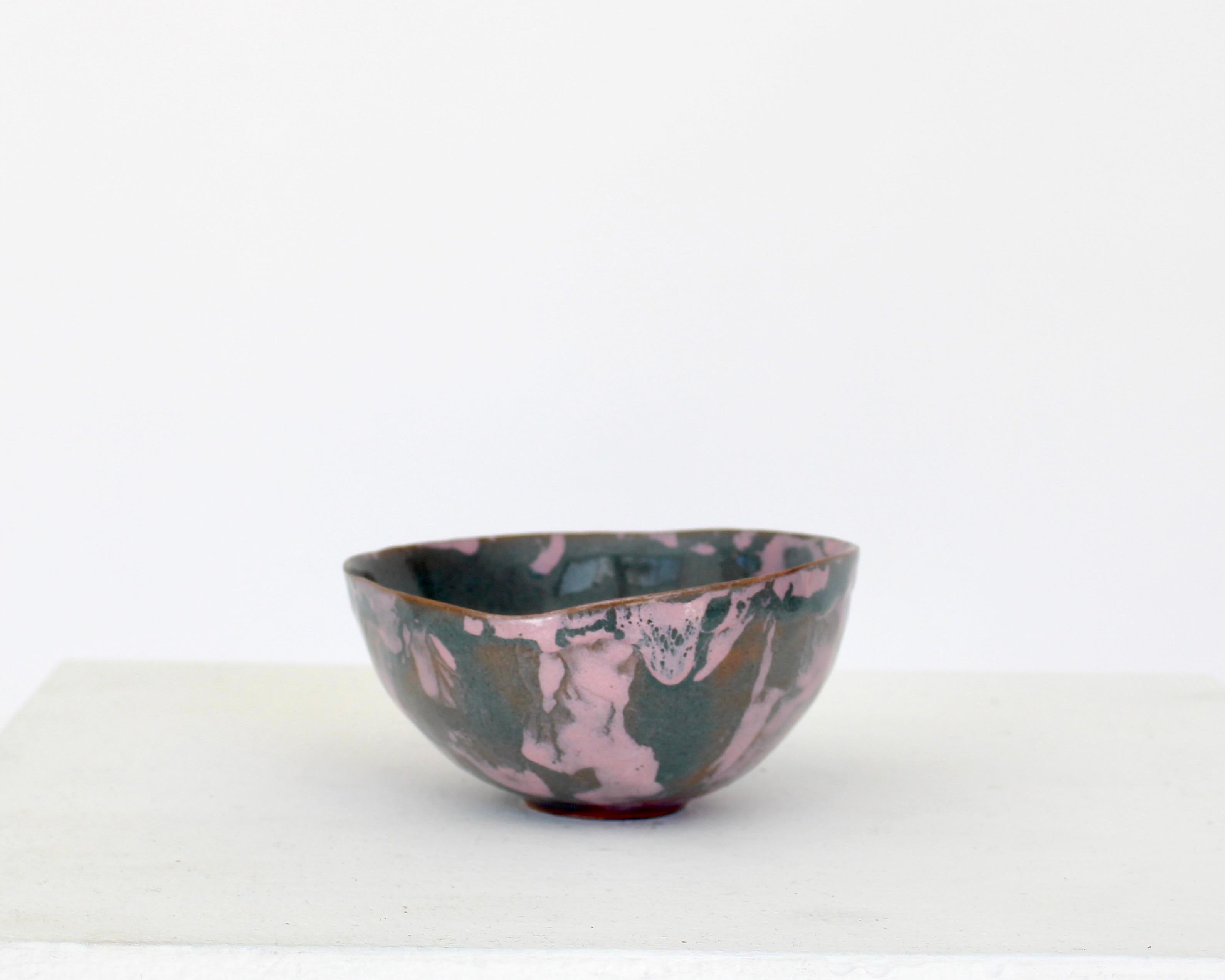 Fausto Menotti Italian Purple and Gray Ceramic Dish Bowl Italy c 1960 im Angebot 2