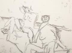 Bathers, Modern Lithograph by Fausto Pirandello