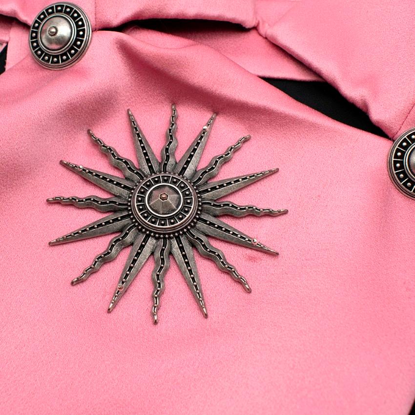 Fausto Puglisi Pink Cut-out Medallion Mini Dress - Size S  2