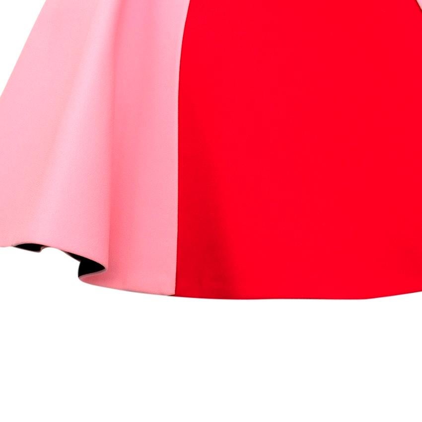 Women's Fausto Puglisi Red & Pink Flared Mini Skirt - Size US 4 For Sale