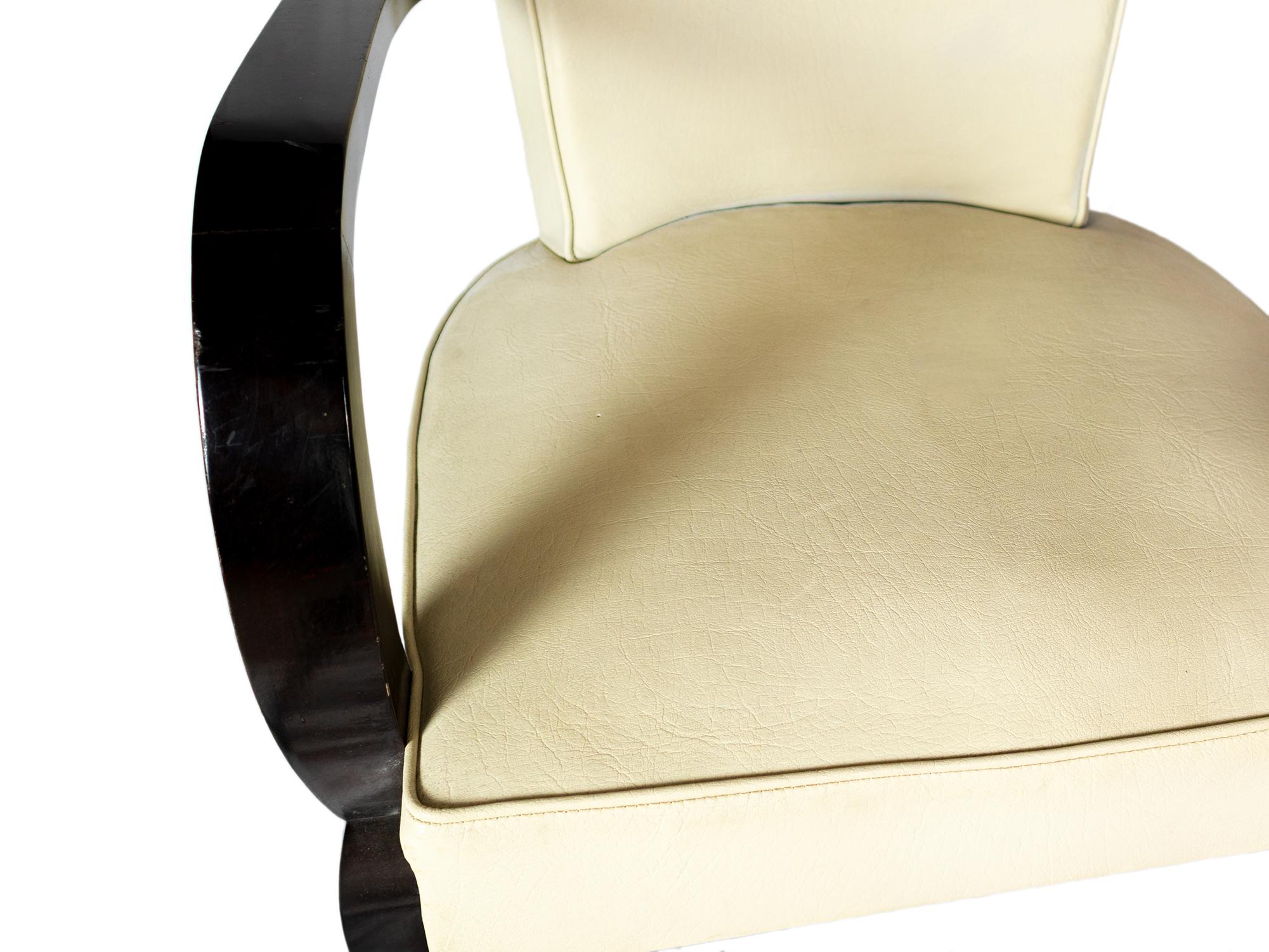 Fauteuil Bridge Art Deco Chair, 20th Century For Sale 2
