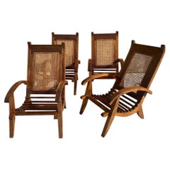 Fauteuil Canné, Style Africaniste, 1950