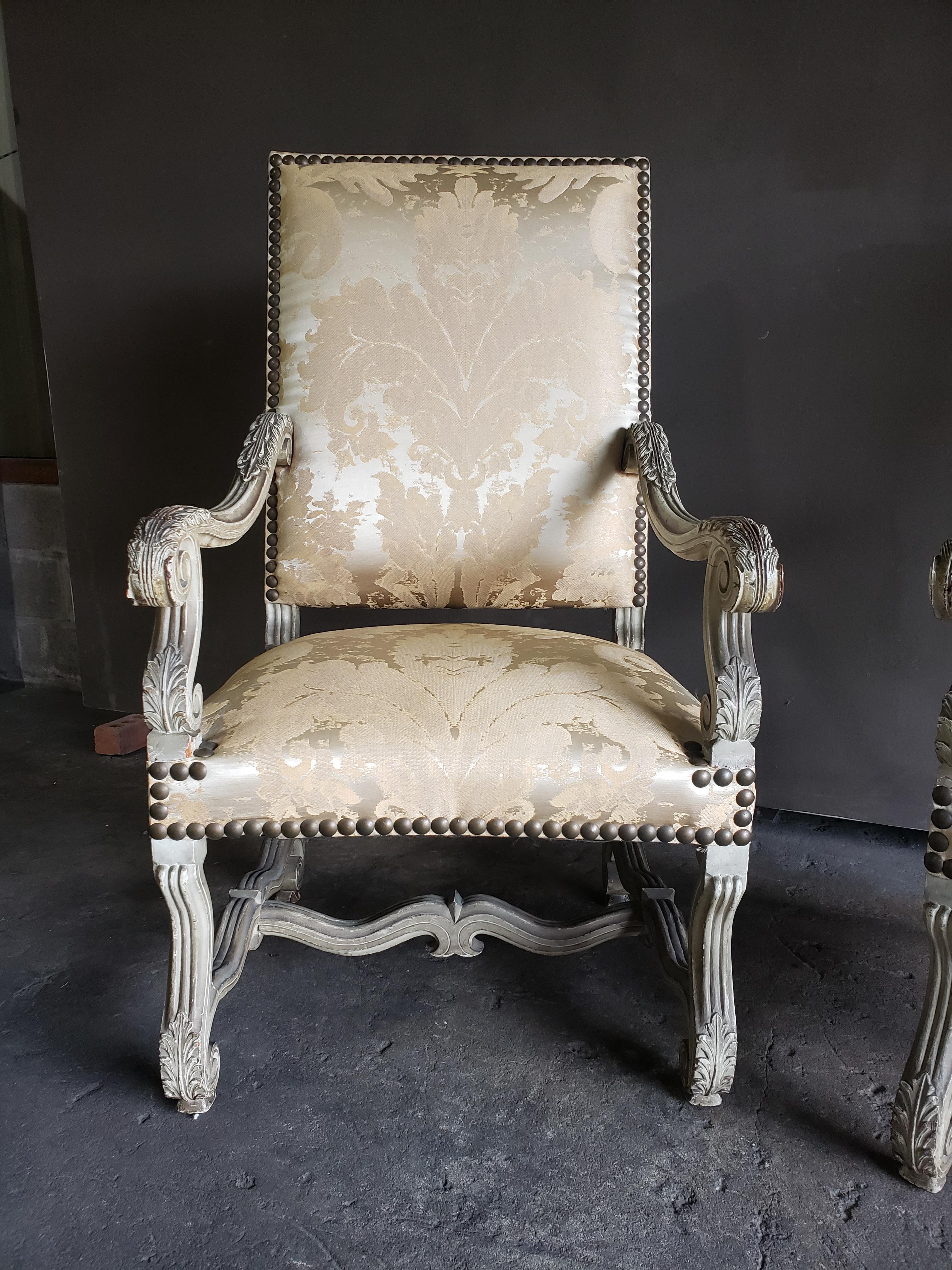 Other Pair of 19th Century French Louis XIV Armchairs or Fauteuils