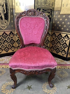 Fauteuil chauffeuse époque Napoléon III en acajou