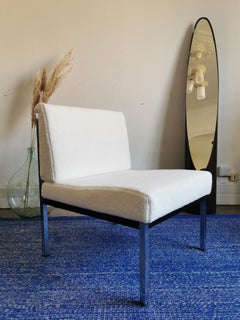 Fauteuil / Chauffeuse française refaite 100% neuf tissu bouclette