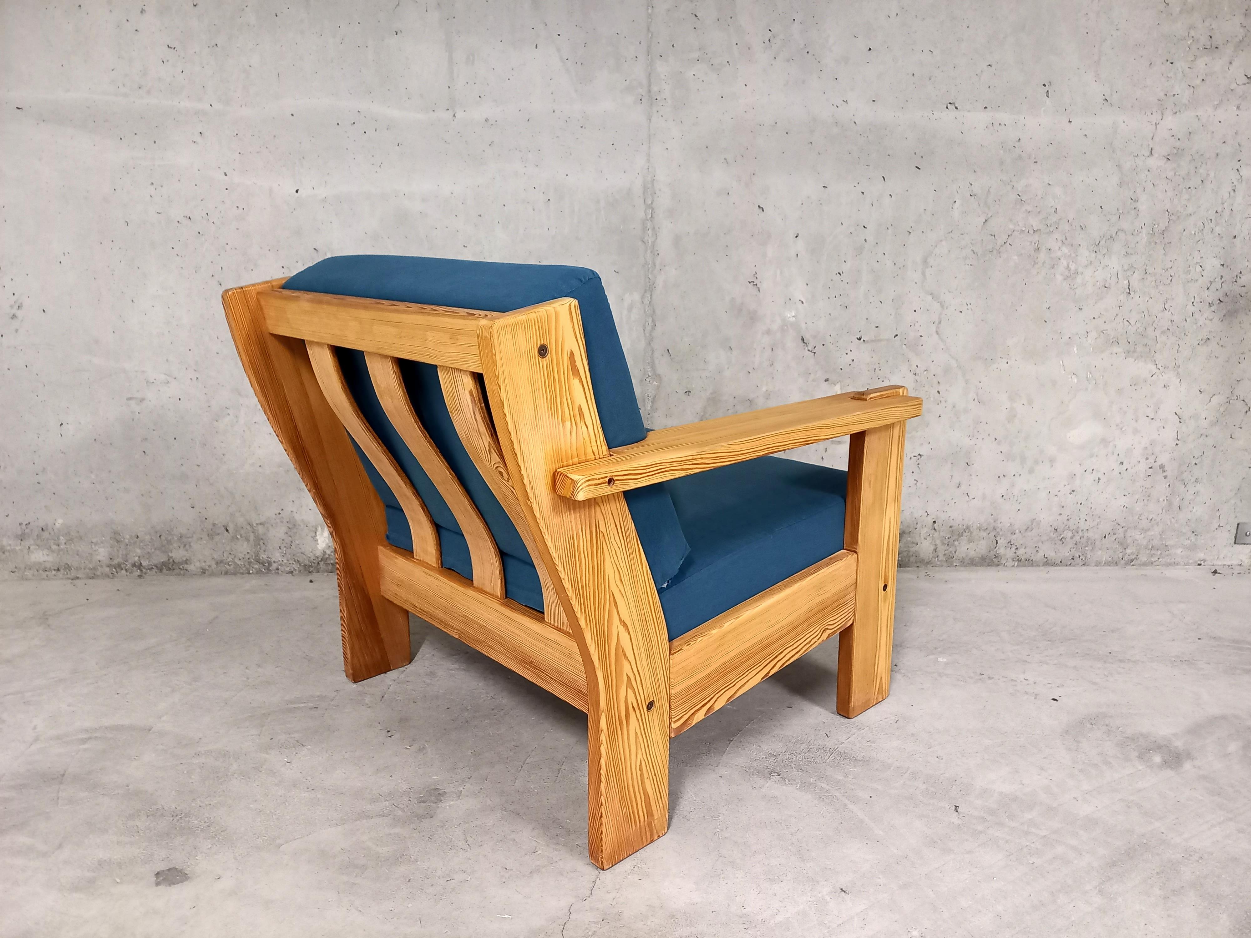Fauteuil chauffeuse vintage en pin années 80 en Bueno estado para la venta en BESANÇON, FR