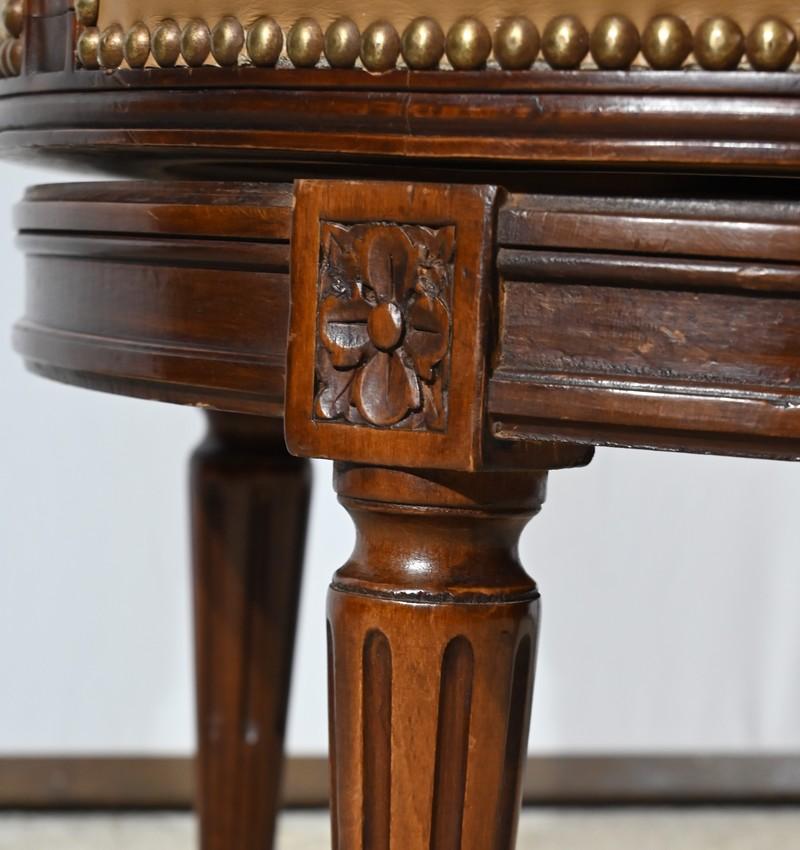 Sedia da ufficio girevole in Beeche in stile Luigi XVI - Fine XIX secolo in vendita 9