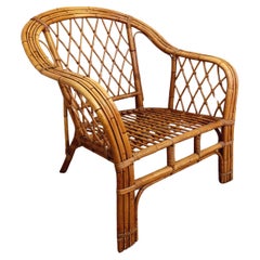 Fauteuil en rotin vintage années 60