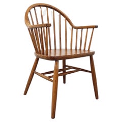 Fauteuil éventail vintage Bridge Western de marque Boi en bois des années 70