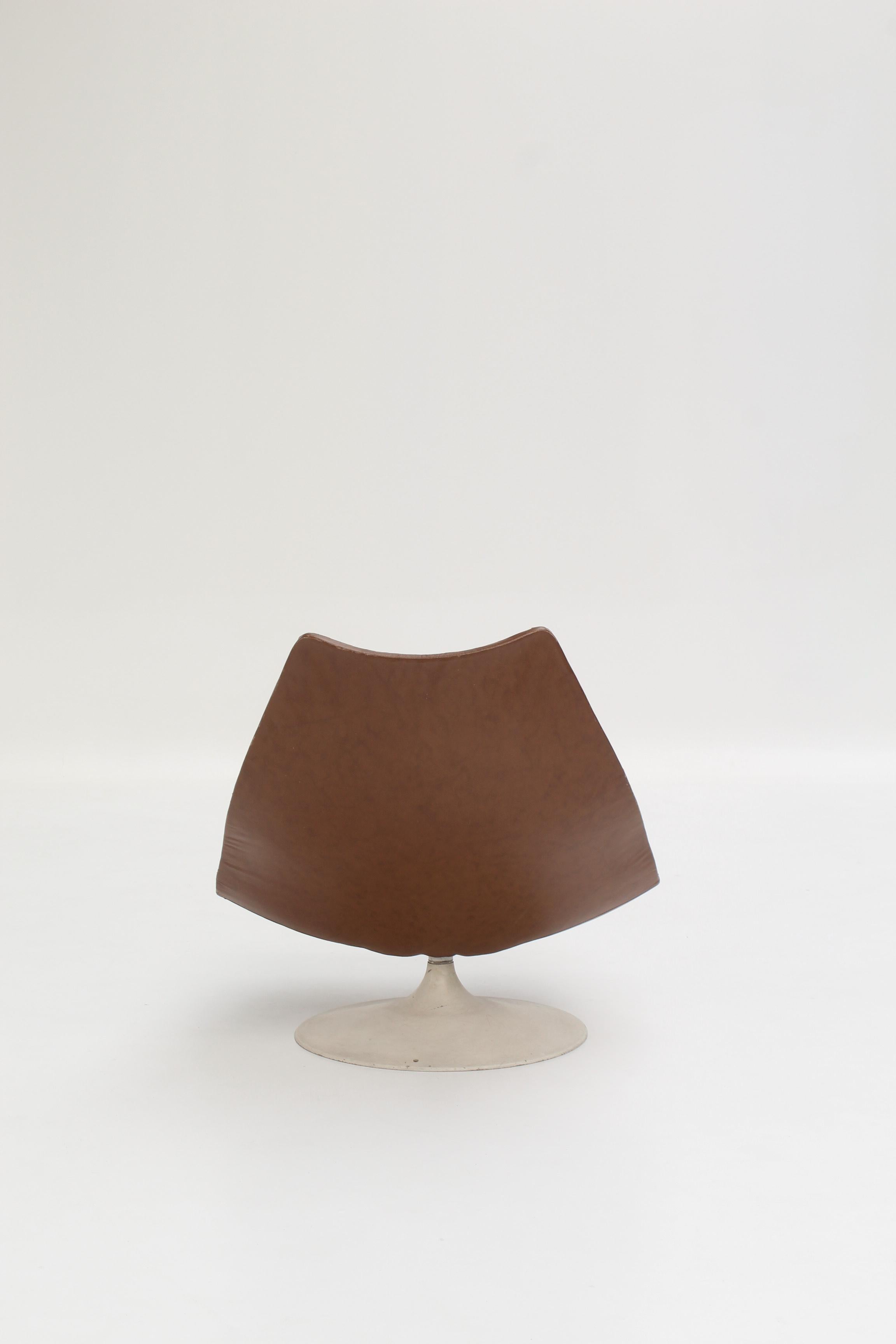 Fauteuil F510 Geoffrey Harcourt pour Artifort, années 1960 Cuero en venta