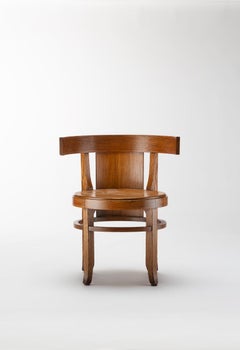 Barrel-Back Chair circa 1905, by Frank Lloyd Wright for the Frank L. Smith Bank