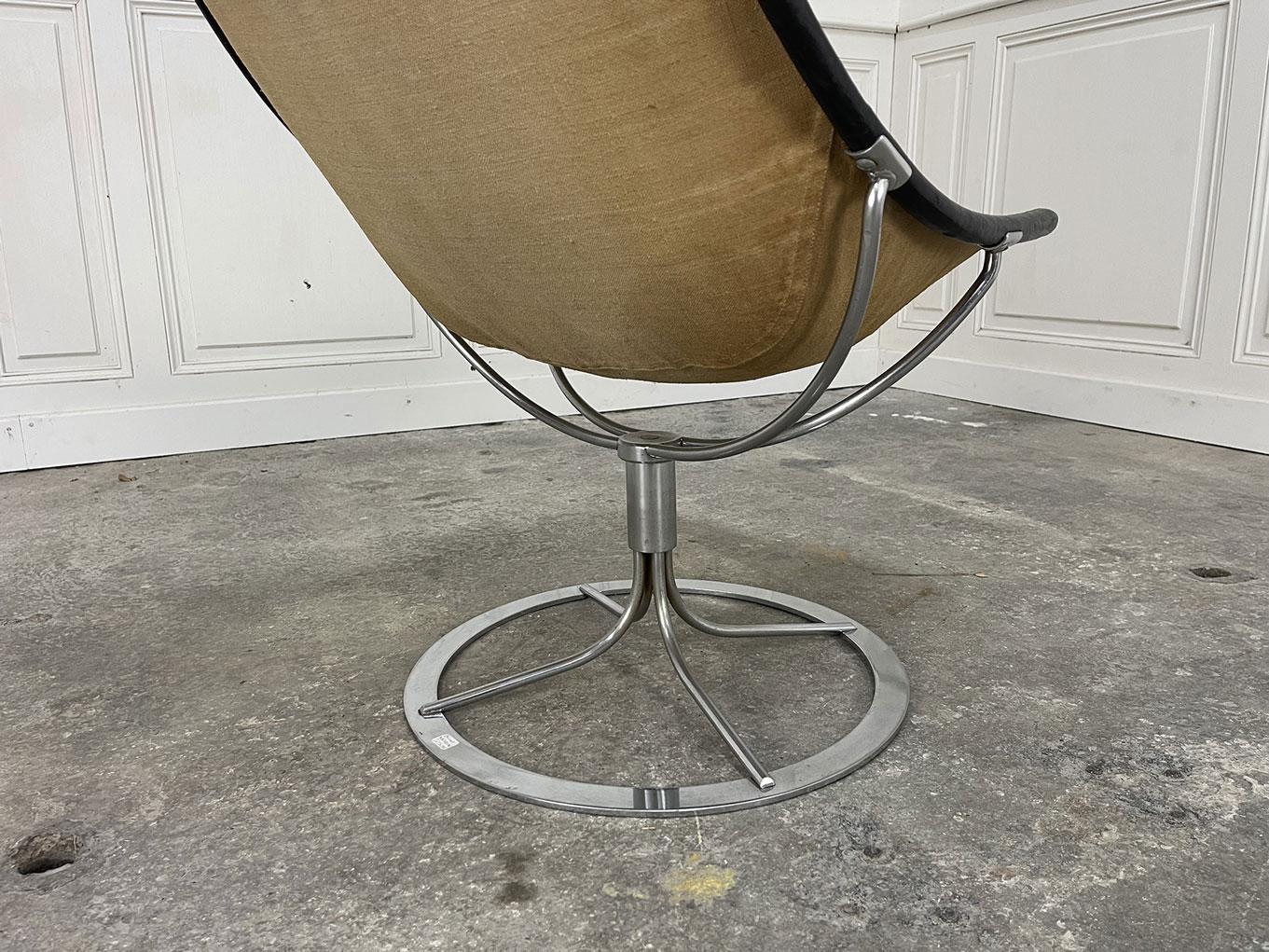 Fauteuil Jetson cuir noir 1970 For Sale 4