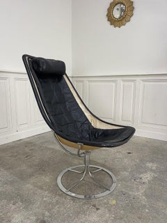 Fauteuil Jetson cuir noir 1970