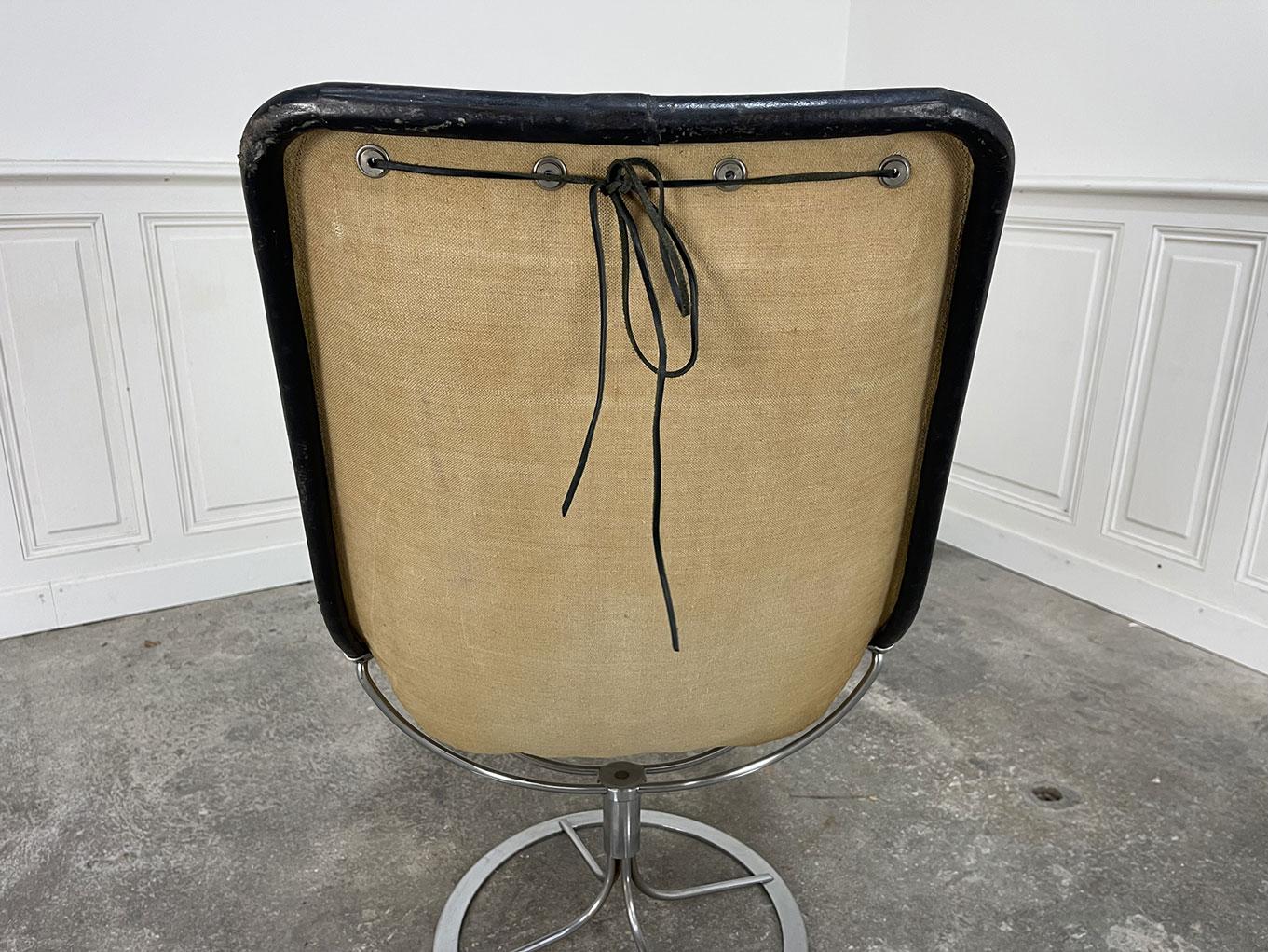 Fauteuil Jetson cuir noir 1970 For Sale 3