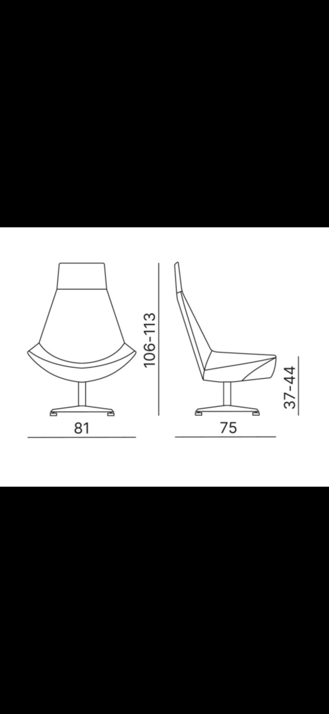 Fauteuil Kastel modèle Kayak AL4 cuir Blanc et Noir Italy Design in vendita 6