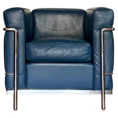 Fauteuil LC2 en cuir années 80 par Le Corbusier pour Cassina