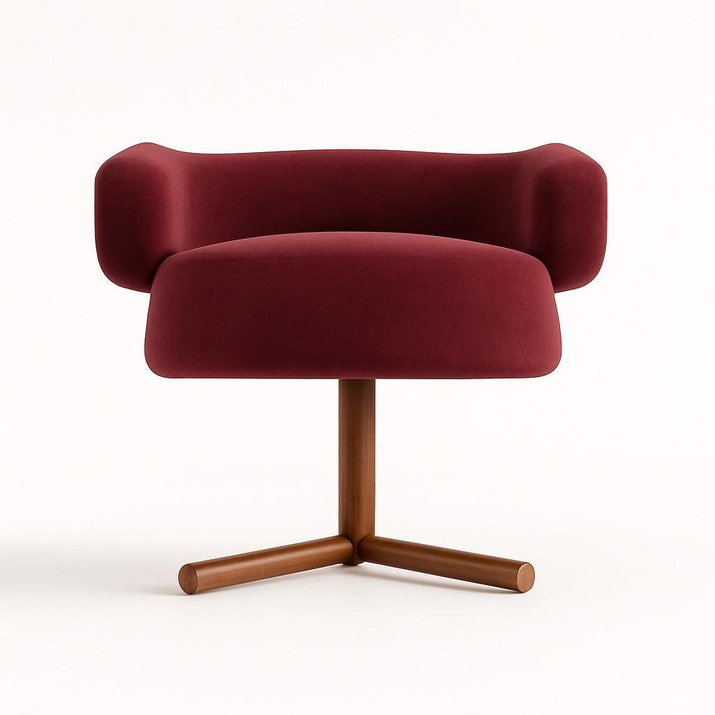 Ce fauteuil au design élégant et moderne se distingue par ses courbes accueillantes et son allure sculpturale. Son assise généreuse et arrondie, associée à un dossier enveloppant, invite à la détente tout en offrant un excellent confort. Le