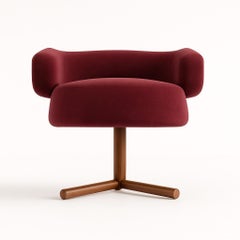Fauteuil " MARRAKECH " en velours Bordeaux Par Alexandre Ligios