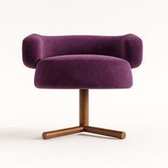 Fauteuil " MARRAKECH " en velours Violet Par Alexandre Ligios