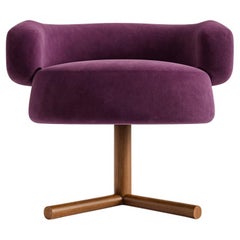 Fauteuil " MARRAKECH " en velours Violet Par Alexandre Ligios