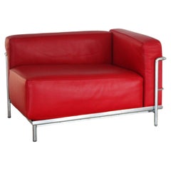 Möbel LC3 von Le Corbusier für Cassina aus rotem Leder mit Strukturlack