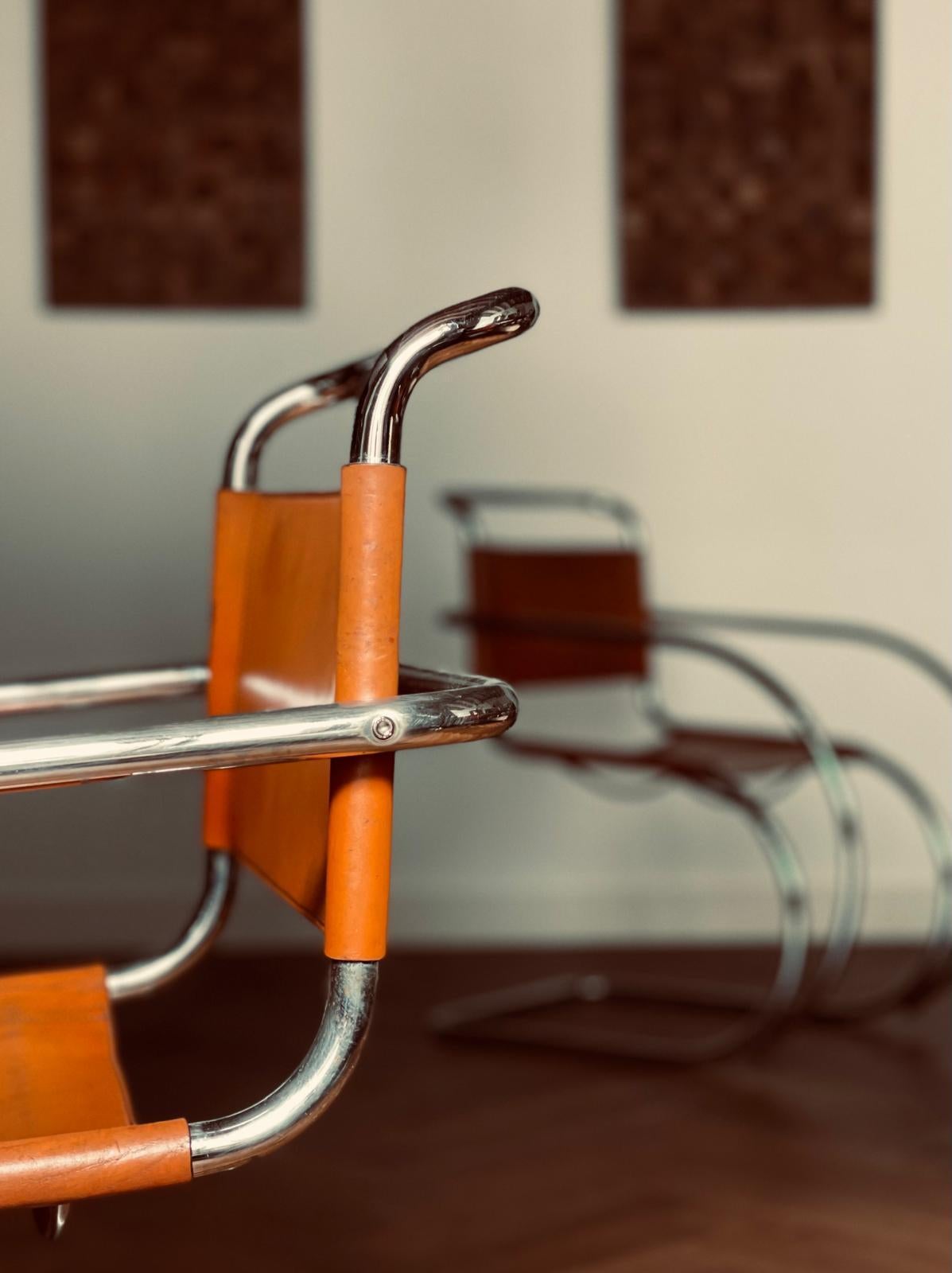 Fauteuil MR20 de Ludwig Mies van der Rohe édition des années 70 finales del siglo XX en venta