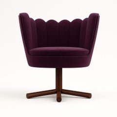 Fauteuil " NEW-YORK" en Prune par Alexandre Ligios