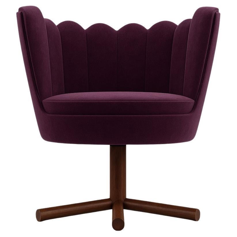 Fauteuil " NEW-YORK" en Prune par Alexandre Ligios in vendita