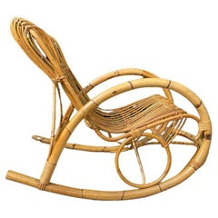 Vintage Fauteuil Rocking Chair in the Style of Franco Albini, 1950