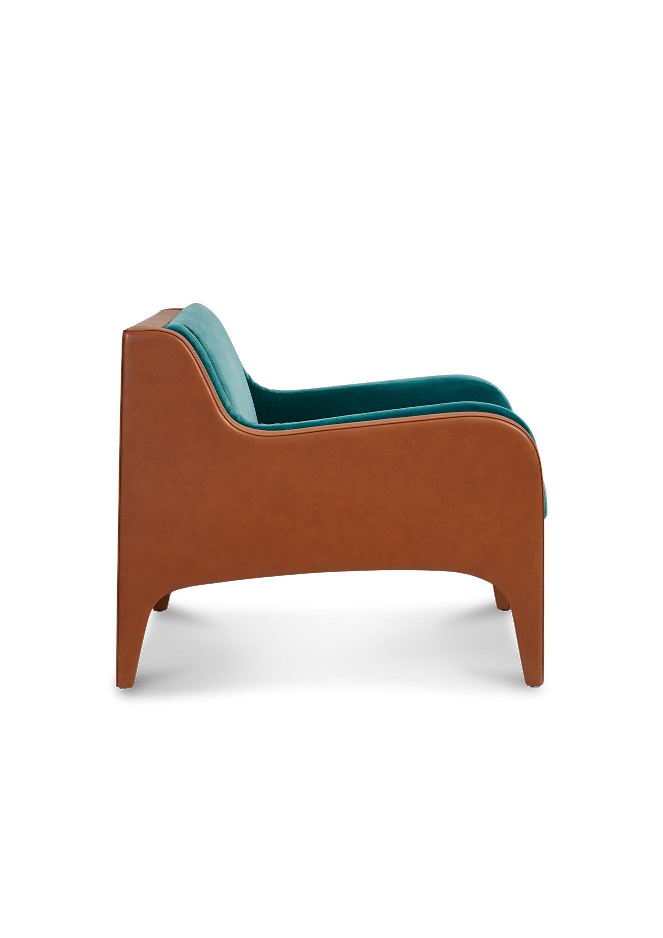 Armchair SEASON by Reda Amalou Design - Tabac Leather For Sale 4