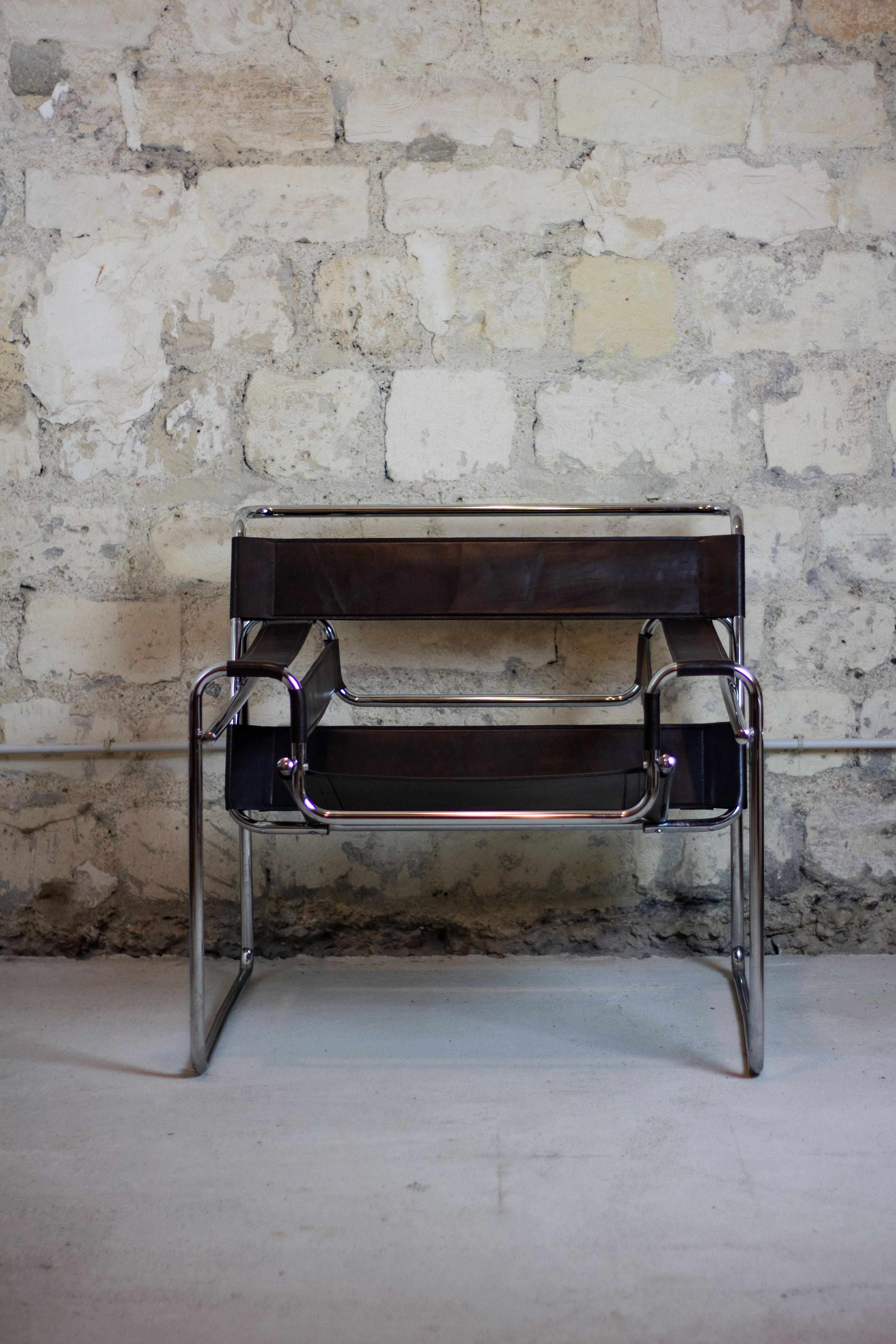 Fauteuil Wassily de Marcel Breuer, Fauteuil im Zustand „Hervorragend“ in Busserolles, FR