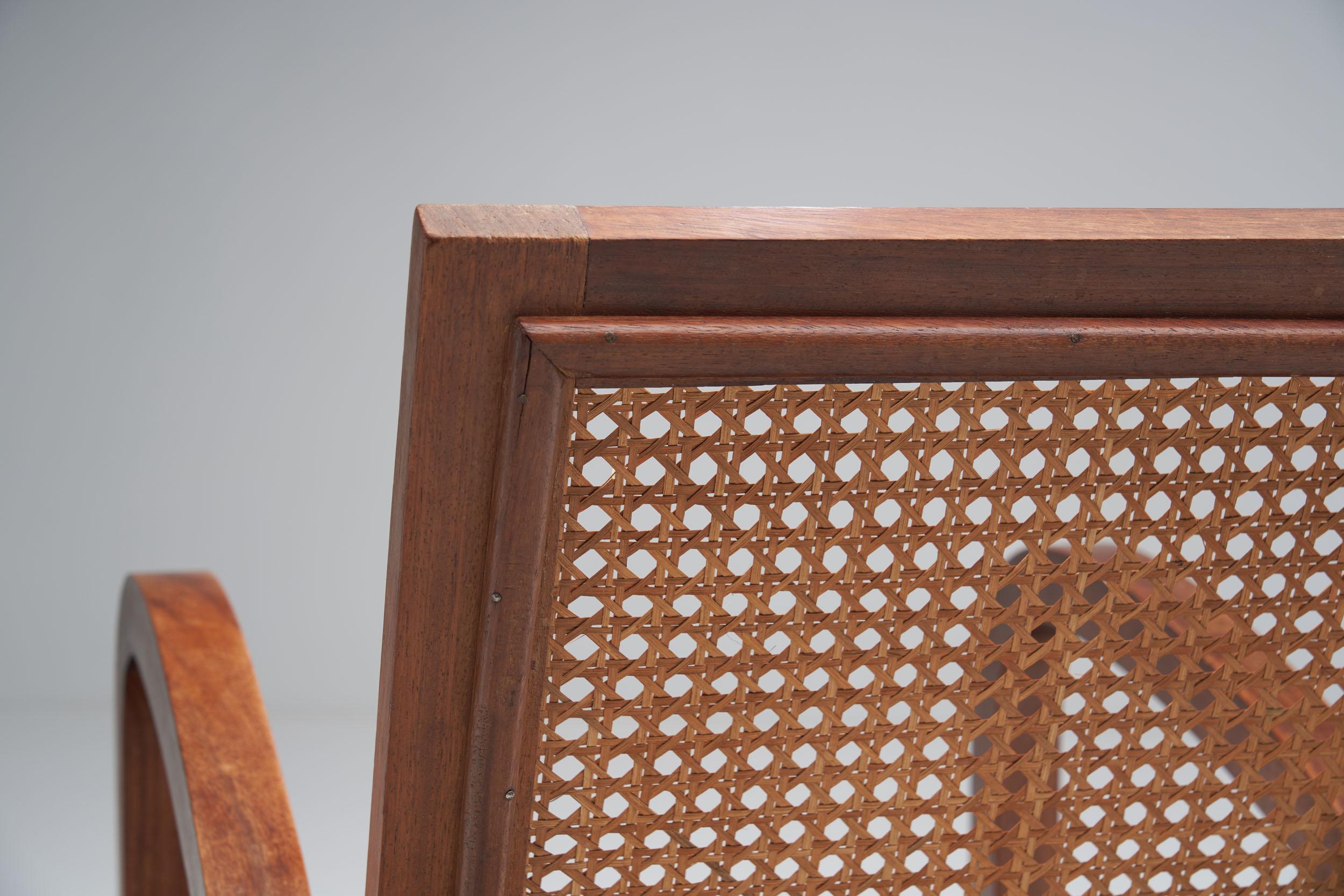 Cane “Fauteuils de Paquebot” Chair, France, 1950s