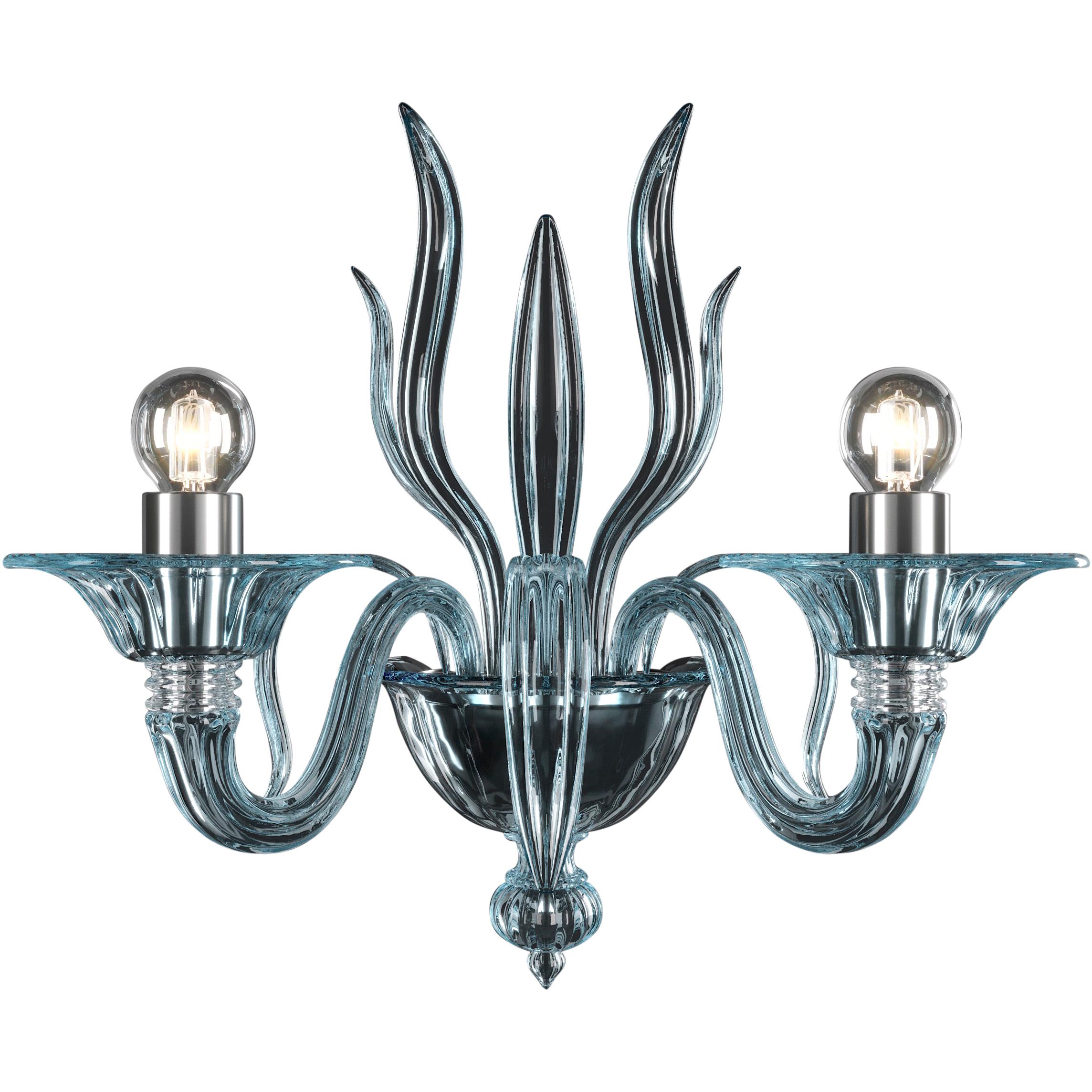 Blue (Aquamarine_AQ) Fauve 5306 02 Wall Sconce in Glass, by Barovier&Toso