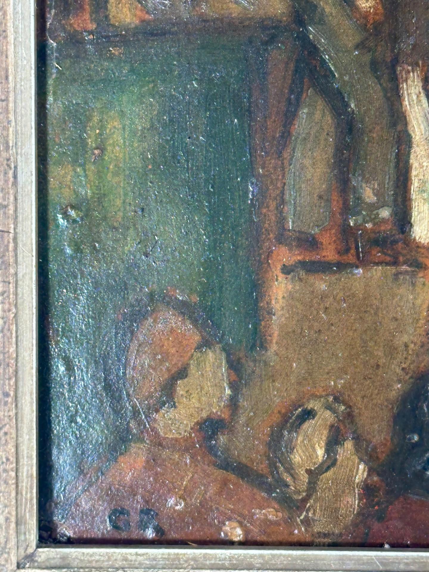 George Rouault Studio Fauvism Oil Painting on Paper on Board. In Good Condition For Sale In Vero Beach, FL