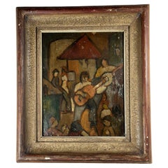 Antique George Rouault Studio Fauvism Oil Painting on Paper on Board.