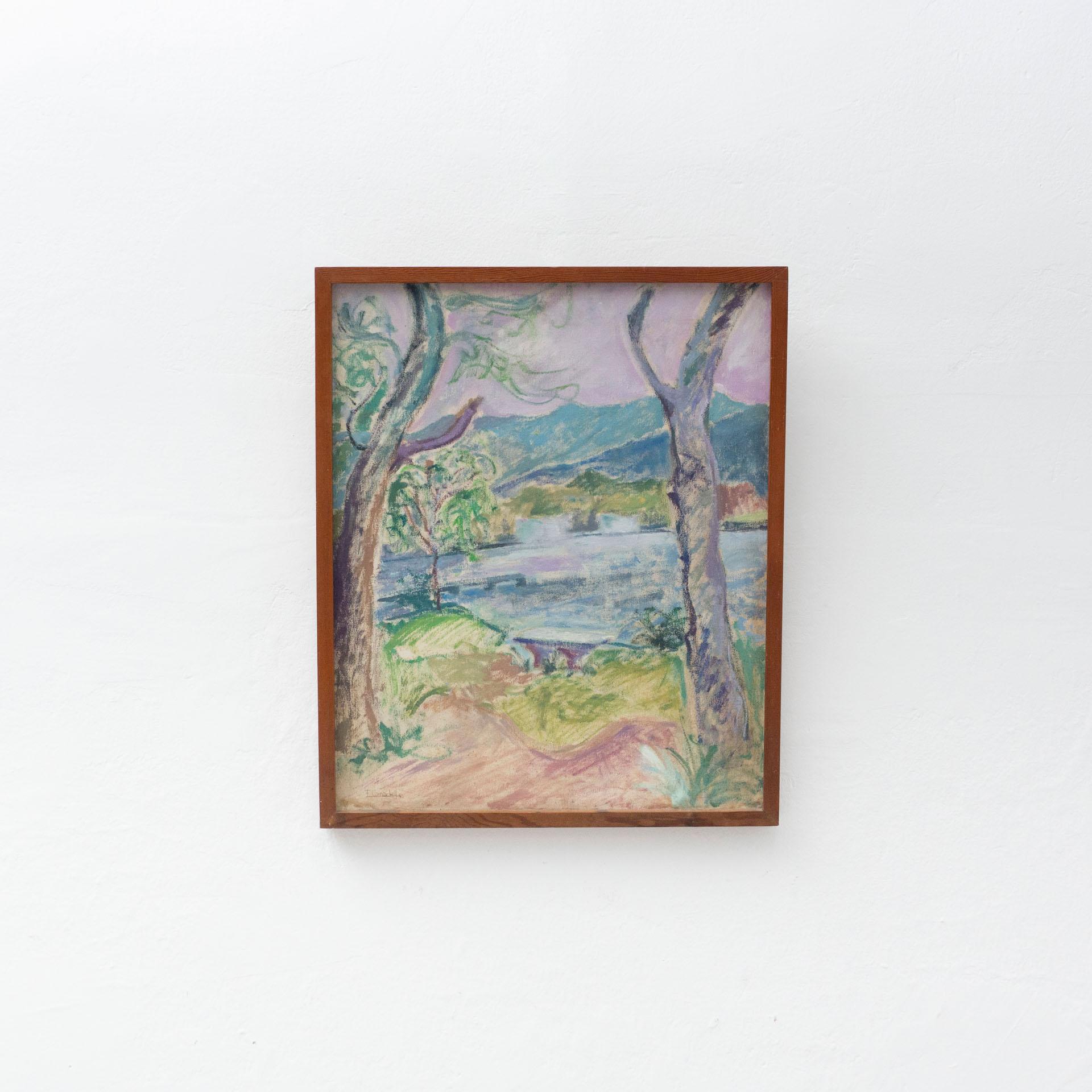 Fauvist style landscape painting.
By F.Canadell from Spain, circa 1970.

In original condition, with minor wear consistent with age and use, preserving a beautiful patina.

Material:
Oil on canvas

Dimensions:
D 4 cm x W 64 cm x H 76 cm.
