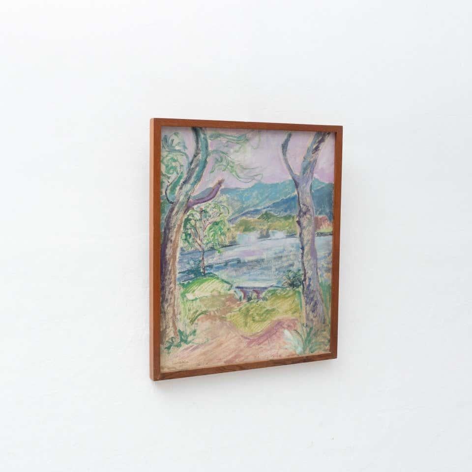 Mid-Century Modern Fauvist Landscape Painting, circa 1970 For Sale