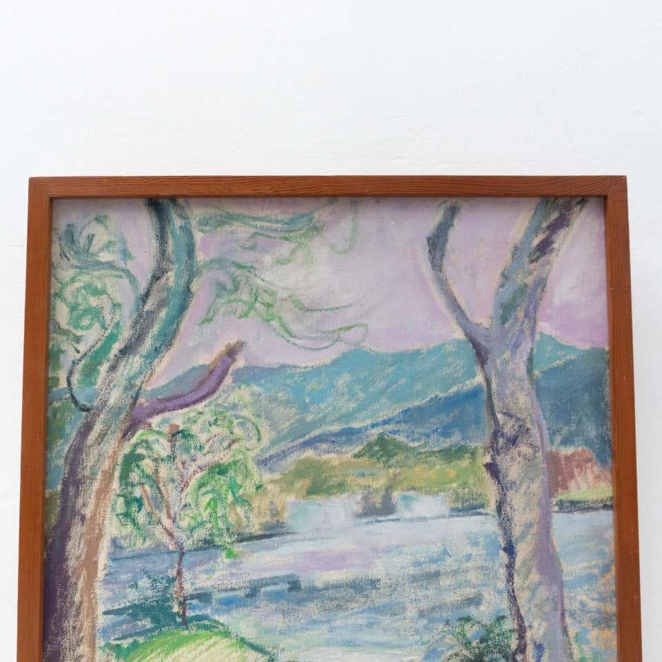 Fauvist Landscape Painting, circa 1970 In Good Condition For Sale In Barcelona, Barcelona