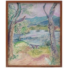 Pittura di paesaggio fauvista, 1970 circa